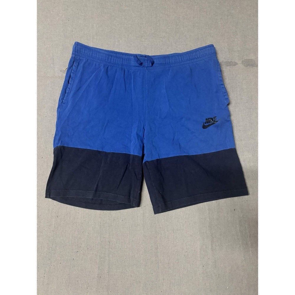 Nike Mens Shorts XXL Athletic Blue Navy Cotton Colorblock Activewear Jersey